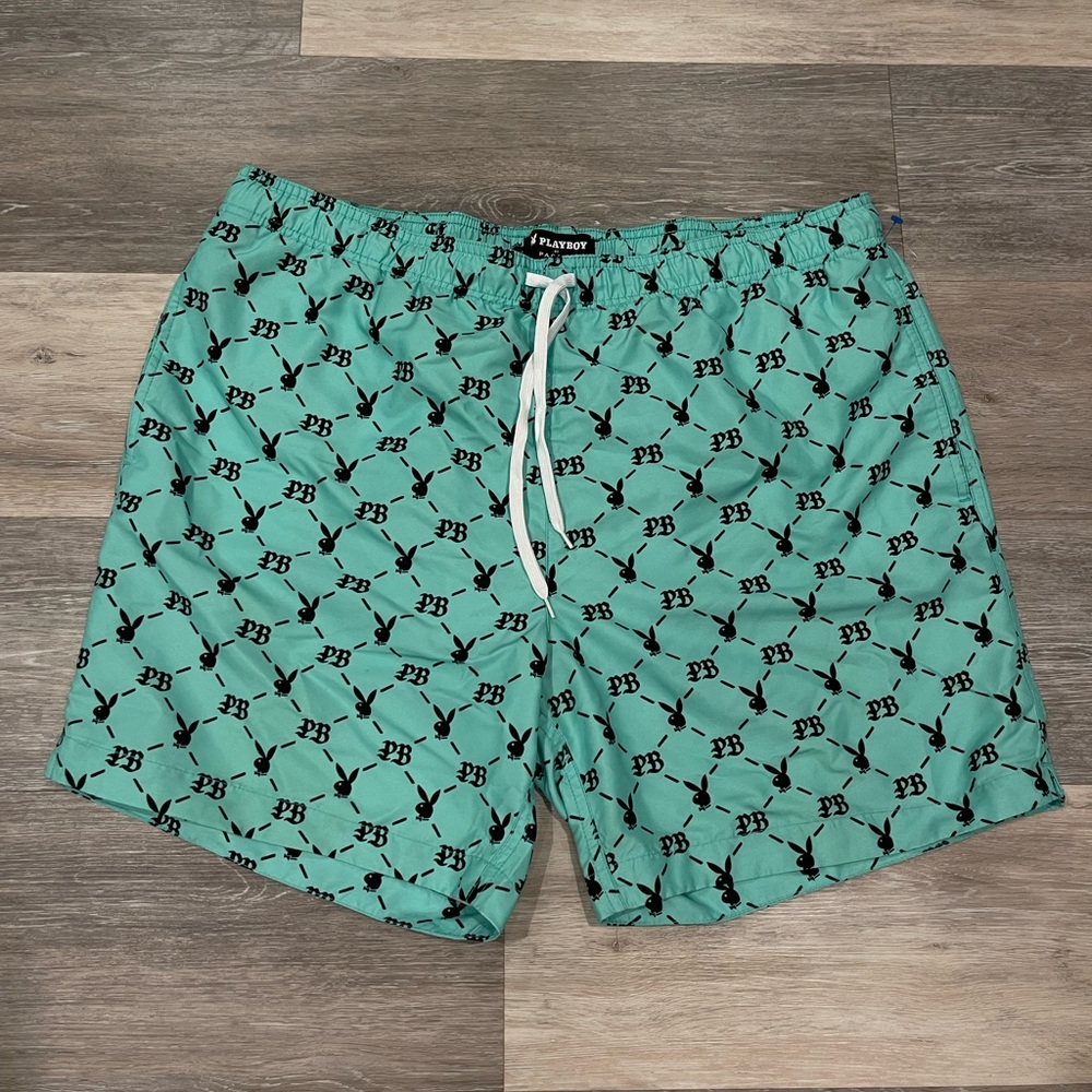 Men’s Playboy X PacSun Bathing Suit Size XL Like New Bright Green